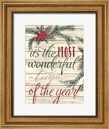 Framed It&#39;s the Most Wonderful Time Shiplap Print