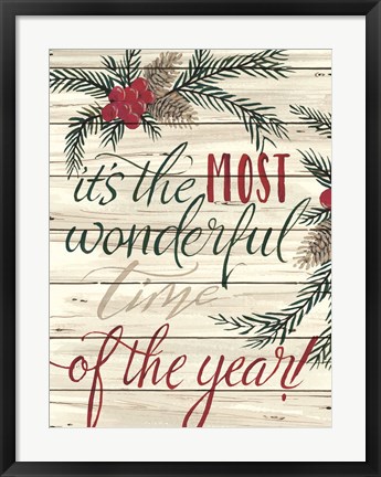 Framed It&#39;s the Most Wonderful Time Shiplap Print
