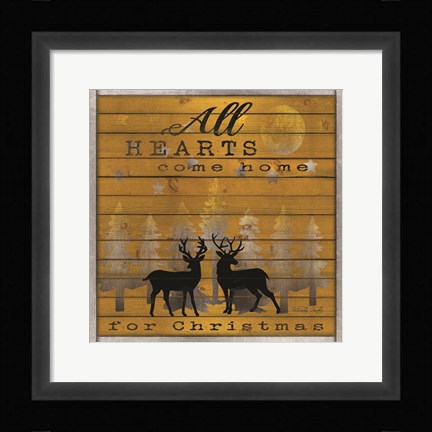 Framed All Hearts Come Home for Christmas Print
