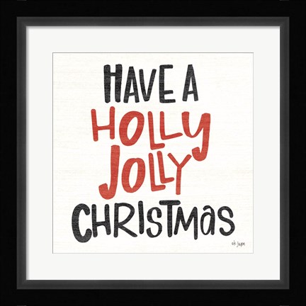 Framed Holly Jolly Christmas Print