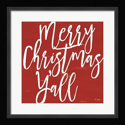 Framed Merry Christmas Y'all Print