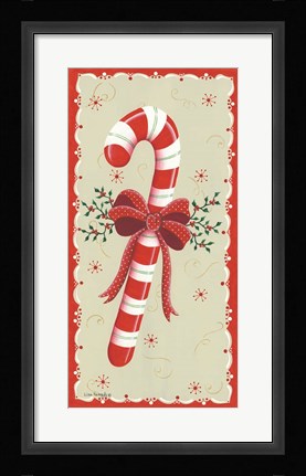 Framed Vintage Candy Cane Print