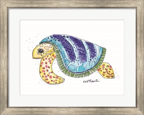 Framed T is for Turtle Print