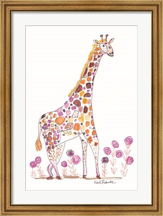 Framed Giraffe, Giraffe, Make Me Laugh Print