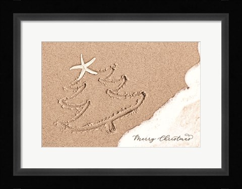 Framed Beach Christmas Print
