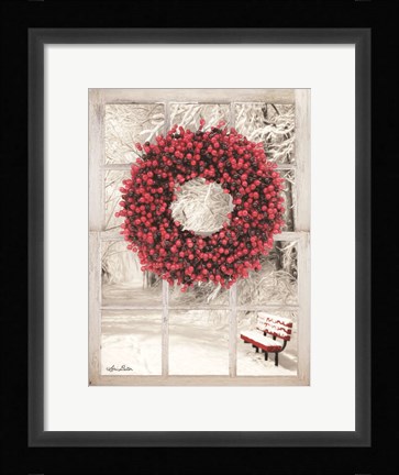 Framed Beaded Wreath View I Print