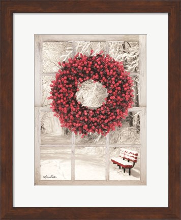 Framed Beaded Wreath View I Print