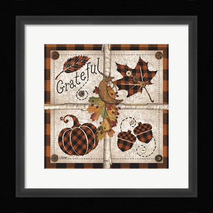 Framed Autumn Four Square Grateful Print