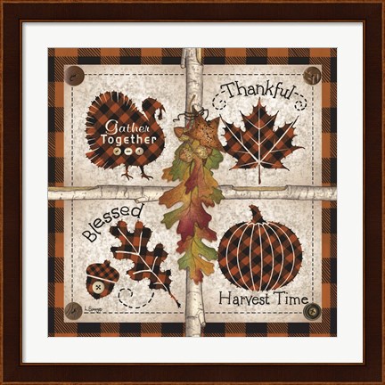 Framed Autumn Four Square Harvest Time Print