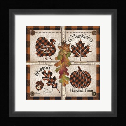 Framed Autumn Four Square Harvest Time Print