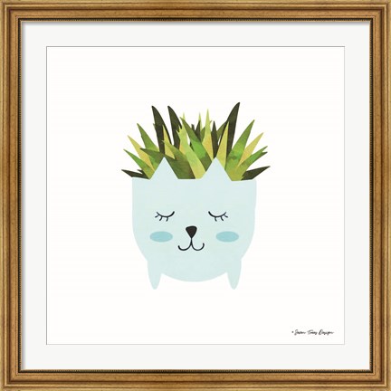 Framed Cat Plant Print