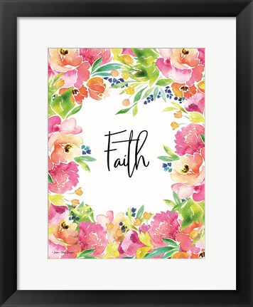 Framed Faith Watercolor Flowers Print