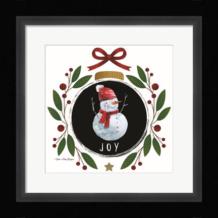Framed Joy Christmas Ornament Print