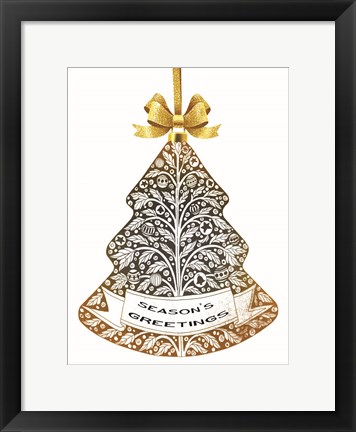 Framed Season&#39;s Greetings Ornament Print