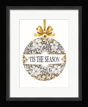 Framed 'Tis the Season Ornament Print