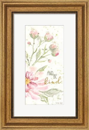Framed Floral Be Kind Print