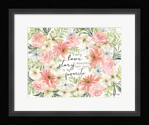 Framed Floral Love Story Print