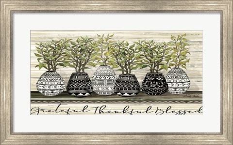 Framed Grateful Mud Cloth Vase Print