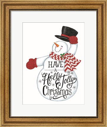Framed Have a Holly Jolly Christmas Snowman Print