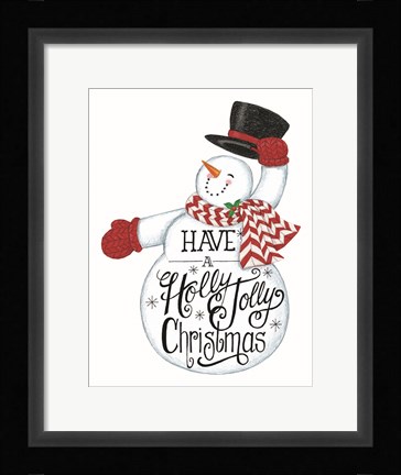 Framed Have a Holly Jolly Christmas Snowman Print