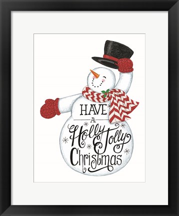 Framed Have a Holly Jolly Christmas Snowman Print