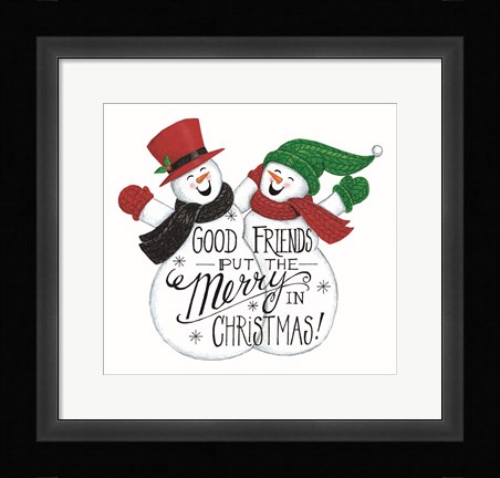 Framed Good Friends Snowman Print
