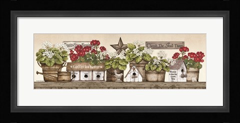 Framed Geranium Shelf Print