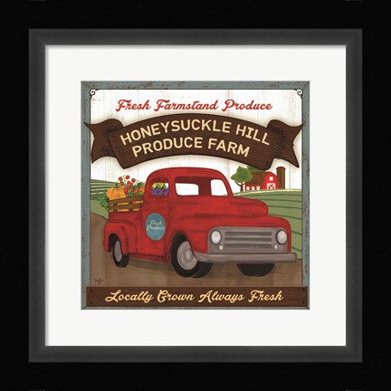 Framed Honeysuckle Hill Produce Farm Print