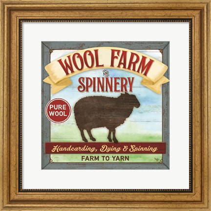 Framed Wool Farm Spinnery Print