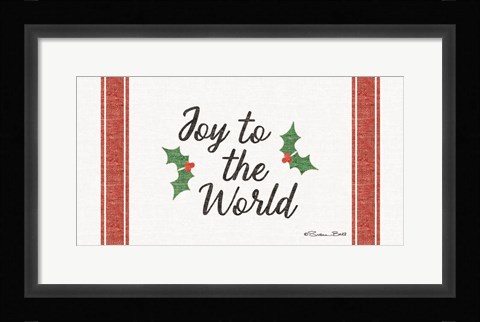 Framed Joy to the World Grain Sack Print