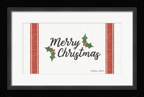 Framed Merry Christmas Grain Sack Print