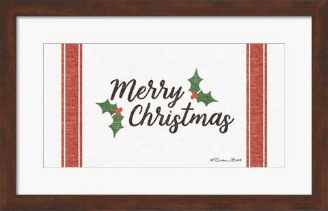 Framed Merry Christmas Grain Sack Print