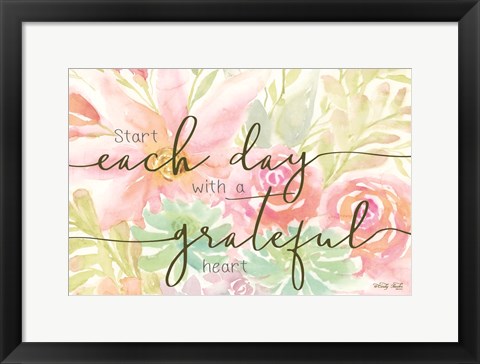 Framed Floral Grateful Heart Print