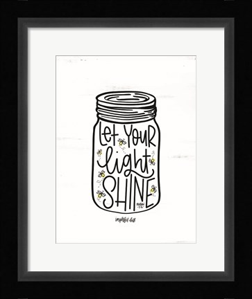 Framed Let Your Light Shine Jar Print