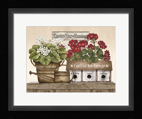 Framed Count Your Blessings Geraniums Print
