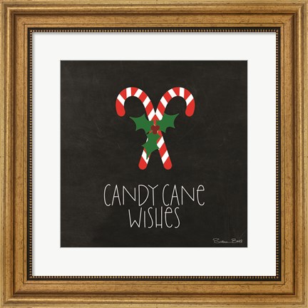 Framed Candy Cane Wishes Print