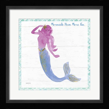 Framed Mermaid Friends IV Fun Print