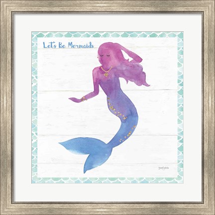 Framed Mermaid Friends III Lets Be Print