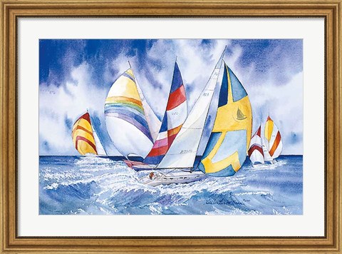Framed Sailboats Print