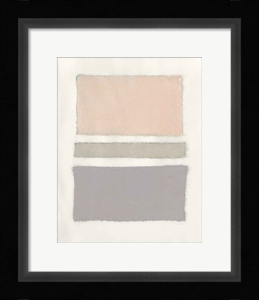 Framed Painted Weaving V Neutral Crop Print