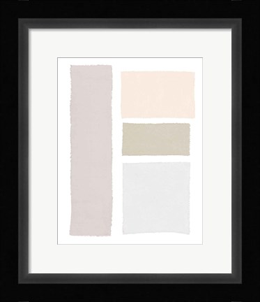 Framed Painted Weaving III Neutral on White Print