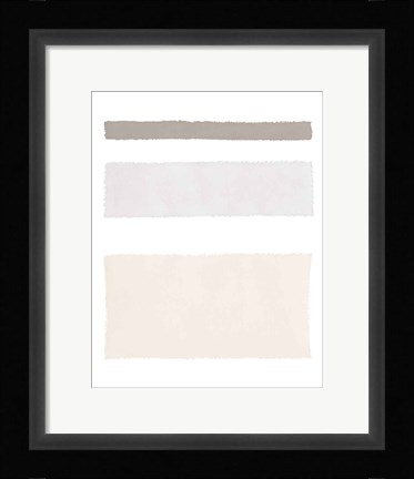 Framed Painted Weaving IV Neutral on White Print