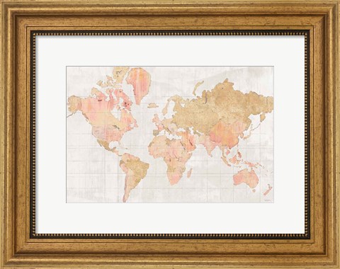 Framed Across the World v5 Champagne Print