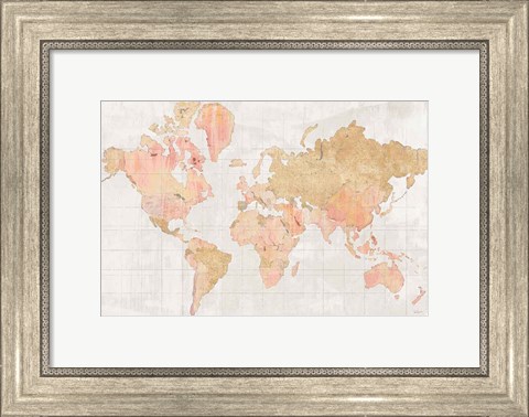 Framed Across the World v5 Champagne Print