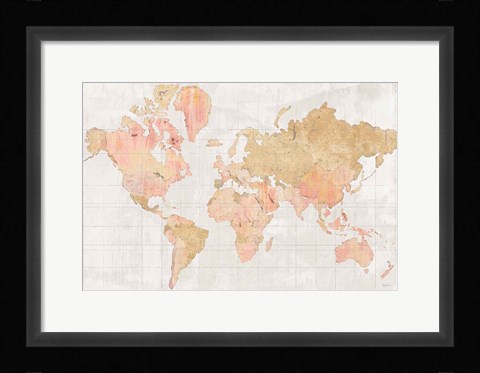 Framed Across the World v5 Champagne Print