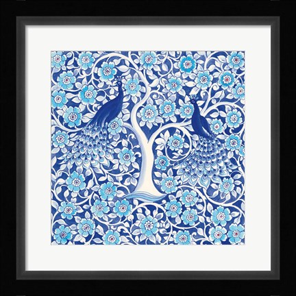 Framed Peacock Garden VII Print