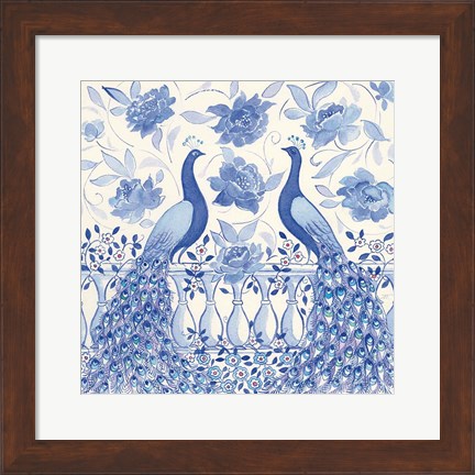 Framed Peacock Garden VI Print