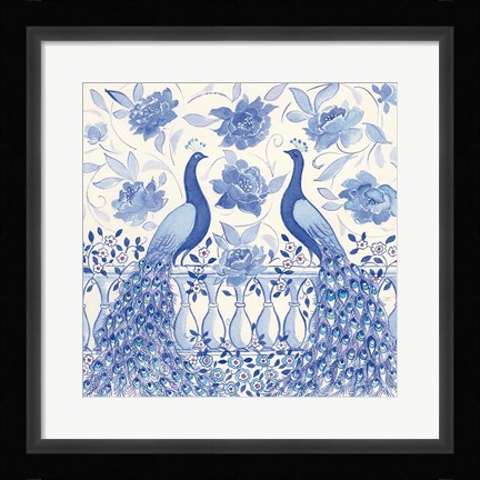 Framed Peacock Garden VI Print