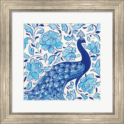 Framed Peacock Garden IV Print