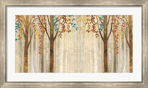 Framed Down to the Woods Autumn Teal Crop Print